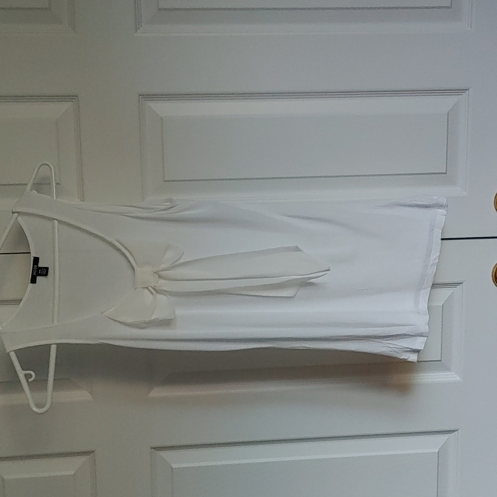 Jacob US S White Tank Top with Front Bow Detail